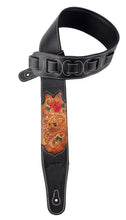 Load image into Gallery viewer, Walker &amp; Williams CVG-12 Black Leather Strap Hand Tooled Grateful Skull &amp; Red Rose
